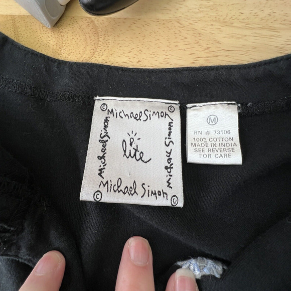 Michael Simon‎ Cardigan Womens Black Embroidered Winter Skiing Snowflake Sweater - Picture 7 of 8